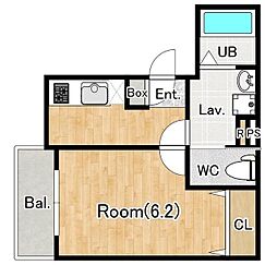 ジーメゾン埼玉今羽町 1Kの間取図画像