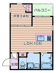 ボヌール千里丘 1LDKの間取図画像