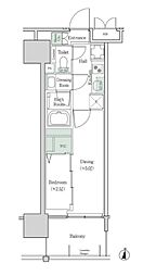 ブルックサイドレジデンス木場 2Kの間取図画像