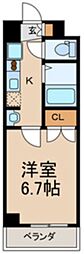 アジリア浦安 1Kの間取図画像