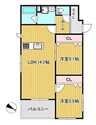 BigLuckin城南 2LDKの間取図画像