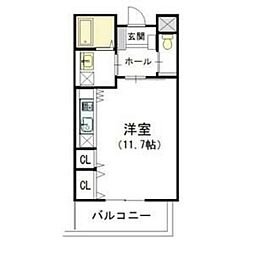 ガーデンサイドゆうゆう 1Kの間取図画像