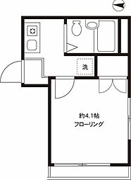 シャンテ扇橋 3階1Kの間取り