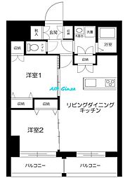 ROXIS日暮里 2LDKの間取図画像