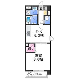 ファシルカワト 1DKの間取図画像