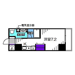 ウィズイン北花田 ワンルームの間取図画像