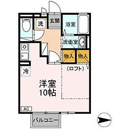 スペース北谷 ワンルームの間取図画像