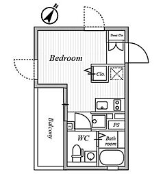 ASTILE三軒茶屋IV ワンルームの間取図画像