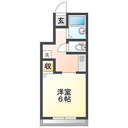 パークアベニュー立川A 1Kの間取図画像