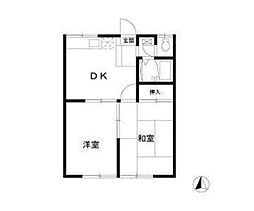 エステートピアフジミ 2DKの間取図画像