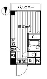 パークサイド多摩川 ワンルームの間取図画像