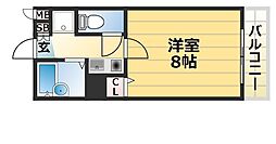 ヴェルディ神戸 1Kの間取図画像