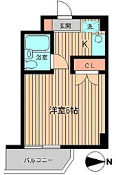 ラ・フェスタ白金 ワンルームの間取図画像