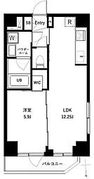 オーキッドレジデンス上野稲荷町2 6階1LDKの間取り
