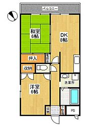 メゾンカワベ 2DKの間取図画像