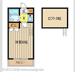 ローズハイツ朝霞 1Kの間取図画像