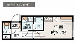 ハイツ・コロール ワンルームの間取図画像