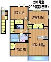 西東京市芝久保町5丁目アパート 3LDKの間取図画像