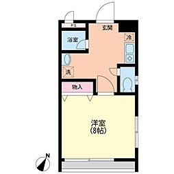 サンヒルズ3 1Kの間取図画像