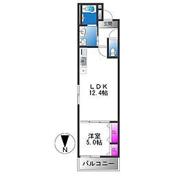 フジパレス今川公園V番館 1LDKの間取図画像