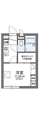 レオパレスしなの2 1Kの間取図画像