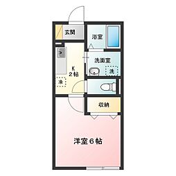 ルミエール中向陽 1Kの間取図画像