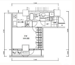 ParkCube愛宕山タワー 1Kの間取図画像