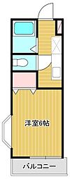 FKプレイス 1Kの間取図画像