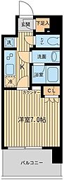 エルシア五反田 1Kの間取図画像
