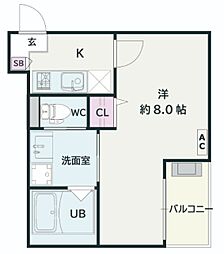 Jack unokiIV 1Kの間取図画像