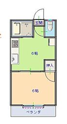 コーポ南入曽 1DKの間取図画像