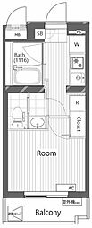 セルベコート野方 1Kの間取図画像