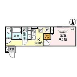 ラグーン京都六条 1Kの間取図画像