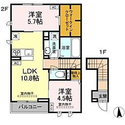 シティハイムRE 2LDKの間取図画像