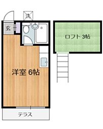 光コーポ ワンルームの間取図画像