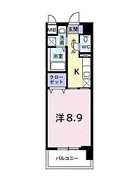 アベニール国立 ワンルームの間取図画像