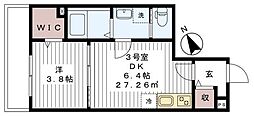 プランドールメゾン 1DKの間取図画像