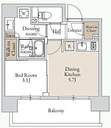 グランカーサ三ノ輪III 7階1DKの間取り