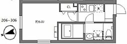 セレヌコート新江古田 1Kの間取図画像