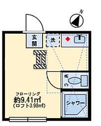 フェリスバニラ ワンルームの間取図画像