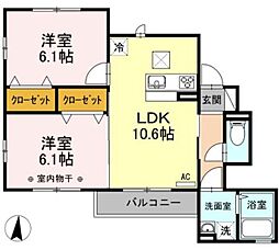 ラマージュ6 2LDKの間取図画像
