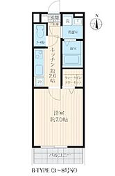 サビオ八王子 1Kの間取図画像