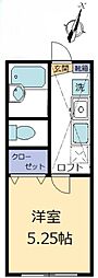 スカイヴィレッジ 1Kの間取図画像
