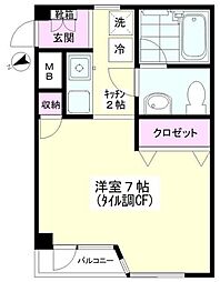 コットンフラット 1Kの間取図画像