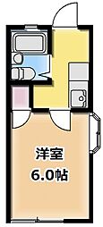 シエロ八幡宿 1Kの間取図画像