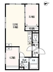 グランヴィクトワール大山 2LDKの間取図画像