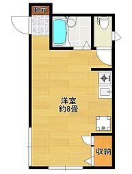 ライフパーク二葉 ワンルームの間取図画像