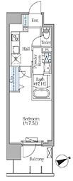 PRIME SQUAREIII 1Kの間取図画像