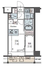 ラグゼナ横浜鶴見II 1DKの間取図画像