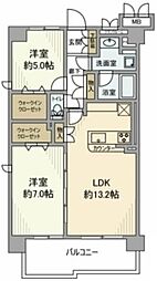 ルネ・グランマリーナ潮見 3階2LDKの間取り